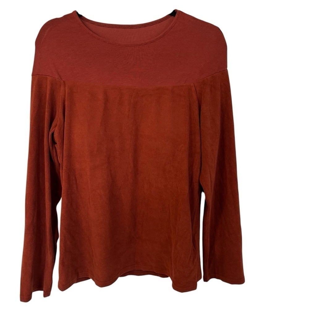 OGL Eco-Mousse Womens Long Sleeve Crewneck Wool Blend Rust Orange Top Sz 2XL NWT